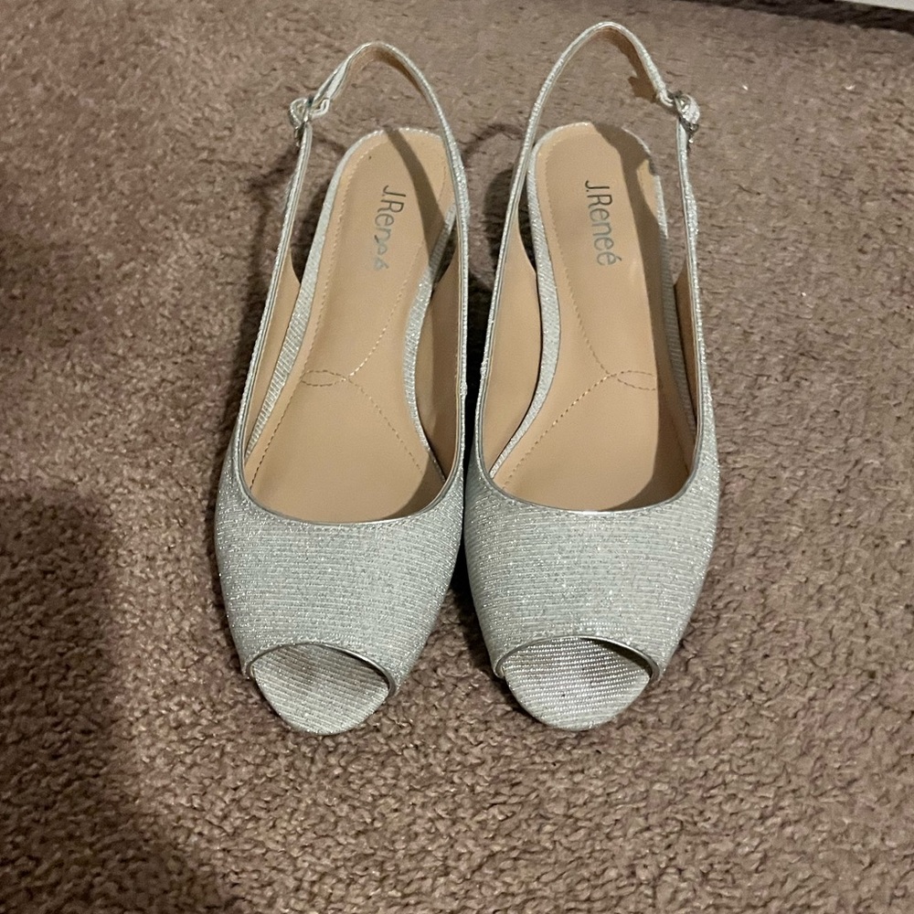 Open toed 1 inch heels/sandals. Size 10